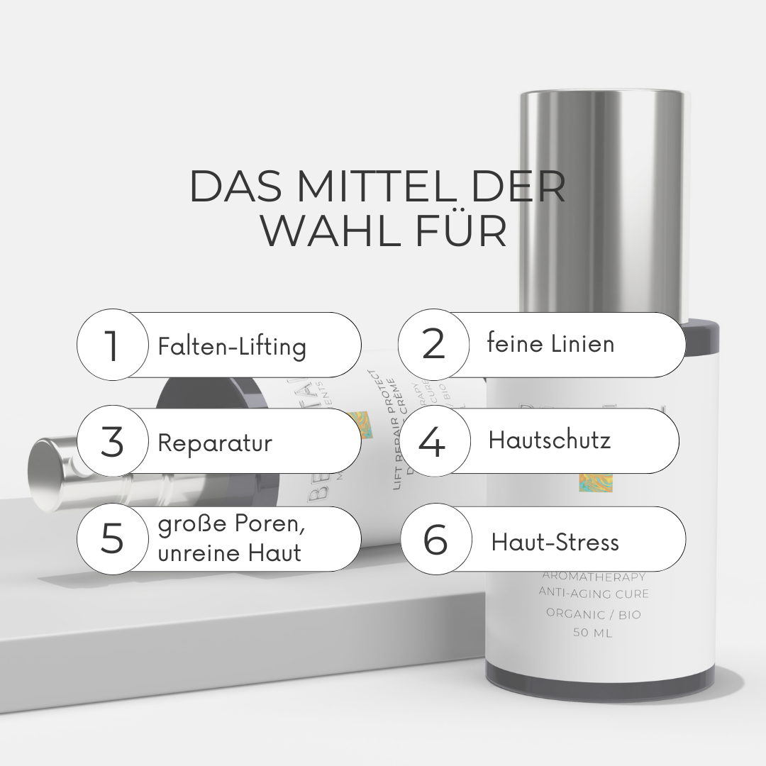 LIFT REPAIR PROTECT HPS DMS Crème, 2-in-1 vegane Bio-Anti-Aging Gesichtskur für Lifting, Reparatur und Schutz