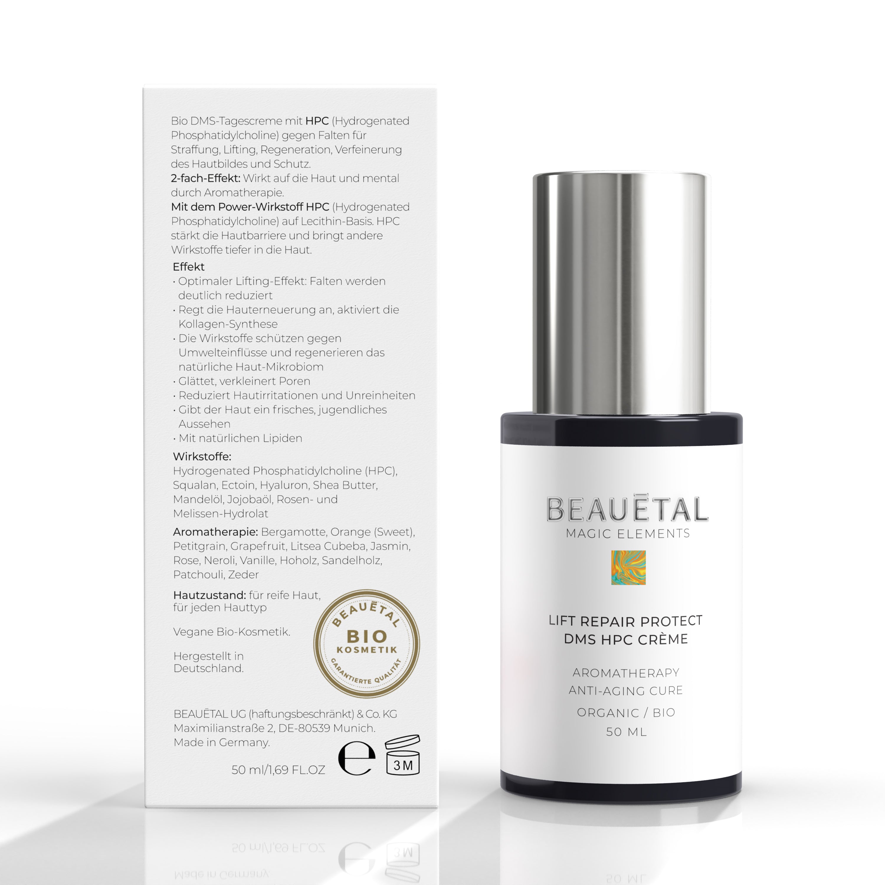 LIFT REPAIR PROTECT HPS DMS Crème, 2-in-1 vegane Bio-Anti-Aging Gesichtskur für Lifting, Reparatur und Schutz