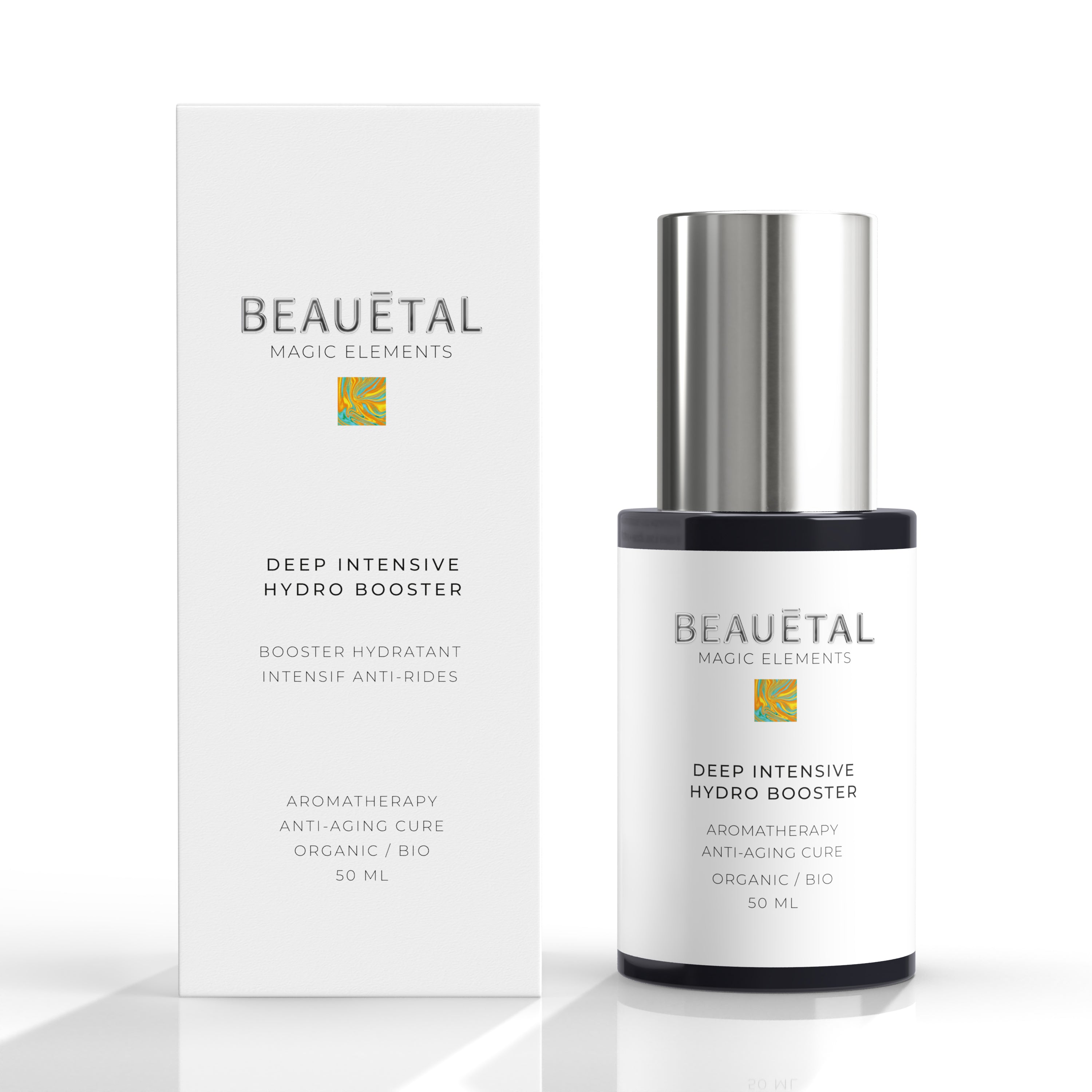 Deep Intensive Hydro Booster, 2-in-1 vegane Bio-Anti-Aging Gesichtskur für trockene Haut & tiefe Falten mit Aromatherapie. Molekulare Bio-Kosmetik. Neuronale Kosmetik. Booster aus 2 Hyaluron-Seren. Ohne Wasser. Niedermolekular. Für die Dermis. Phase 1.